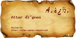 Alter Ágnes névjegykártya